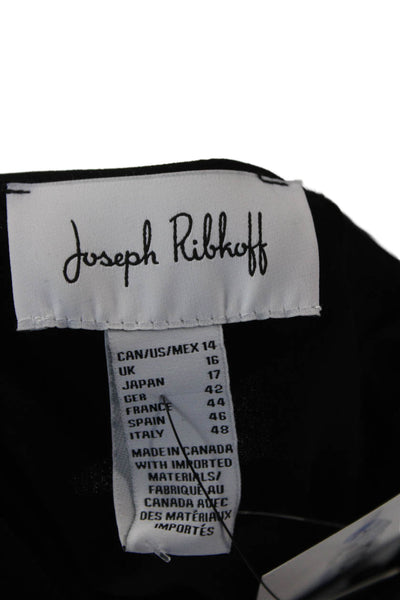 Joseph Ribkoff Women Tunic Blouse Black Round Neck 3/4 Sleeve Size 14