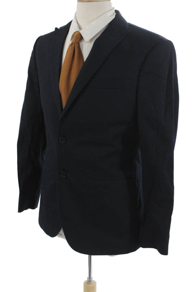 Banana Republic Mens Dark Blue 100% Cotton Collared Blazer Long Sleeve Size 40