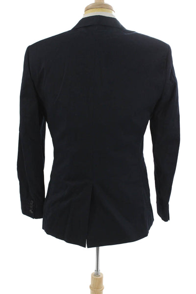 Banana Republic Mens Dark Blue 100% Cotton Collared Blazer Long Sleeve Size 40