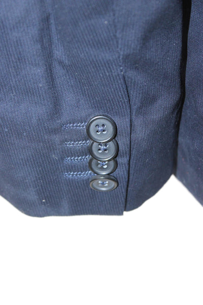 Banana Republic Mens Dark Blue 100% Cotton Collared Blazer Long Sleeve Size 40