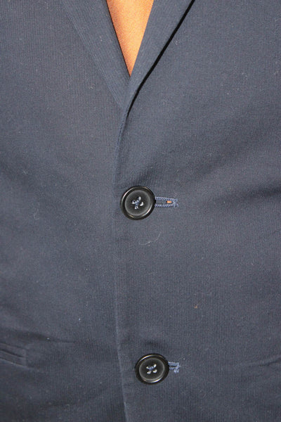 Banana Republic Mens Dark Blue 100% Cotton Collared Blazer Long Sleeve Size 40