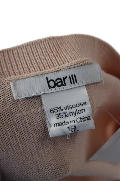 Bar III Unisex Crew Neck Pullover Sweater Beige Long Sleeve Size XL