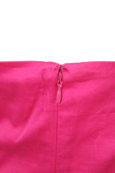 French Connection Women Mini Wrap Dress Pink Cotton Tie Above Knee Size 10