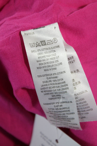 French Connection Women Mini Wrap Dress Pink Cotton Tie Above Knee Size 10