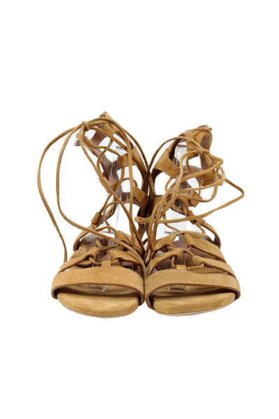 Jeffrey Campbell Womens Suede Gladiator Sandals Brown Size 8.5