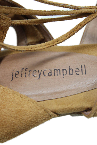 Jeffrey Campbell Womens Suede Gladiator Sandals Brown Size 8.5