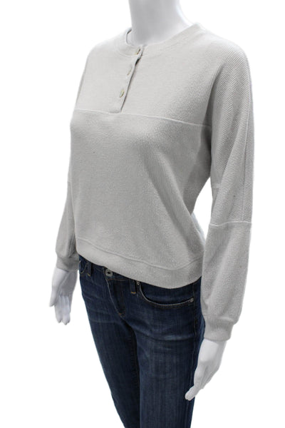 BB Dakota Unisex Henley Pullover Sweaters Gray Long Sleeve Crew Neck Size S