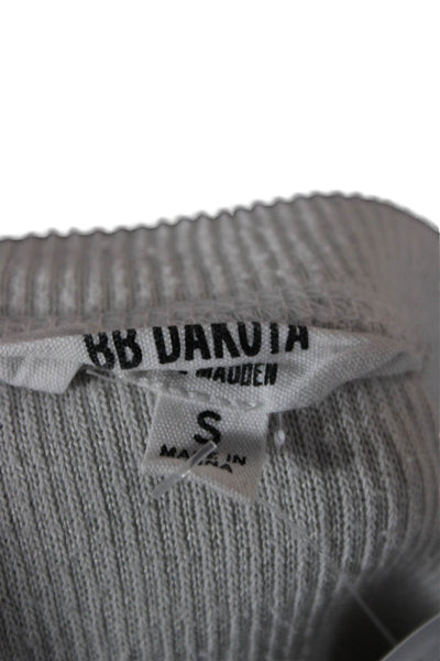 BB Dakota Unisex Henley Pullover Sweaters Gray Long Sleeve Crew Neck Size S