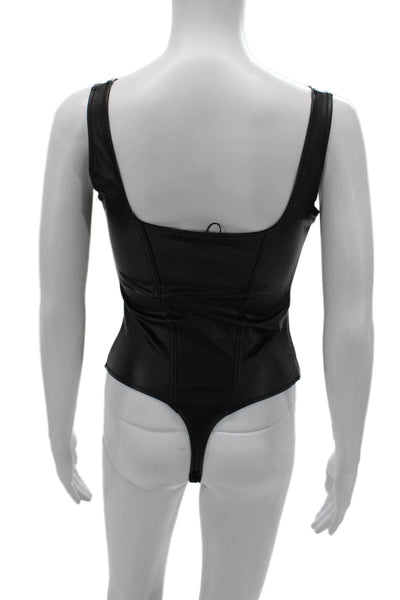 Popilush Women Black Sleeveless Polyester Blouse Size S