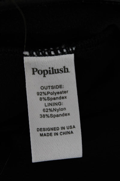 Popilush Women Black Sleeveless Polyester Blouse Size S