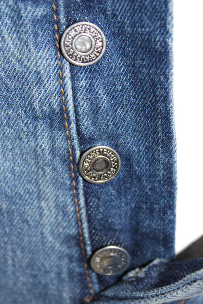 Levis Unisex Cropped Straight High Rise Dark Blue Jeans Size 26