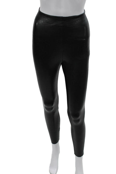 Commando Women Ankle Jeggings Biker Black Polyurethane Viscose Size XS