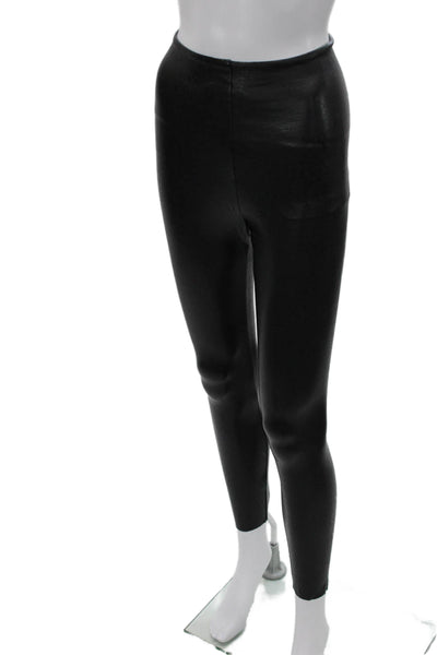 Commando Women Ankle Jeggings Biker Black Polyurethane Viscose Size XS