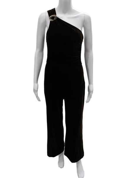 MNG Women Jumpsuit One Shoulder Sleeveless Black Size S