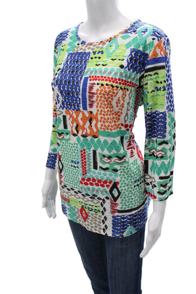Pure Essence Womens Tunic 3/4 Sleeve Aztec Geometric Multi Color Size XL