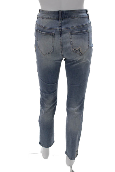Renuar Womens High Rise Skinny Cropped Ankle Jeans Blue Petite Size 0