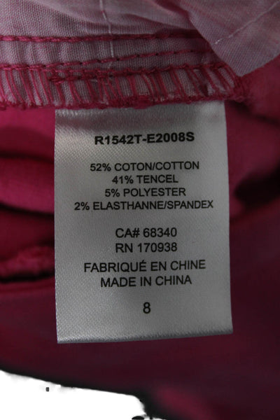 Renuar Womens Pink Cropped Ankle Pants Size 8