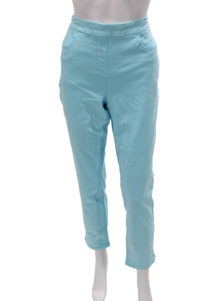 Renuar Women Light Blue High Rise Ankle Cropped Pants Size 10