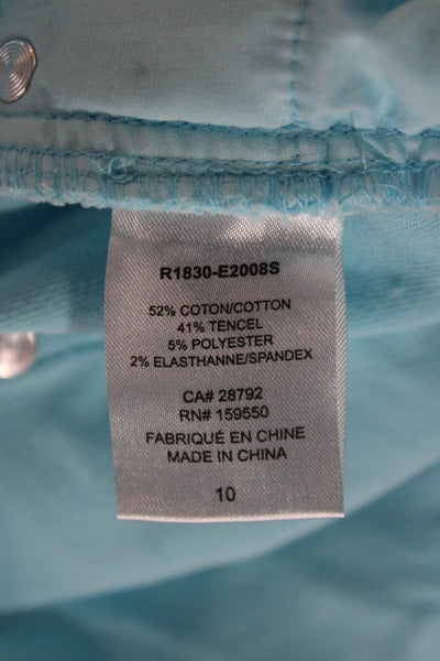 Renuar Women Light Blue High Rise Ankle Cropped Pants Size 10