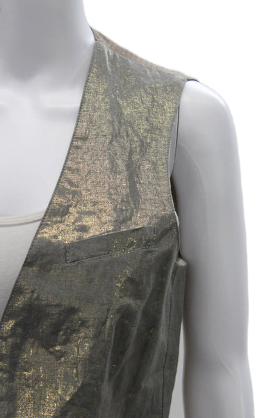 See by Chloe Women Gray Sleeveless Button Vest Size 10