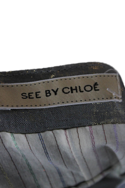 See by Chloe Women Gray Sleeveless Button Vest Size 10