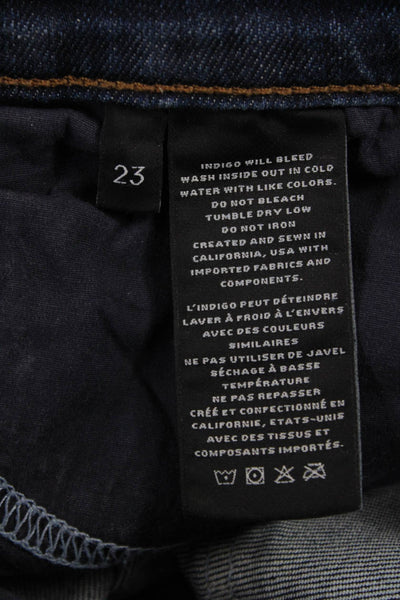 J Brand Womens Ankle Skinny Jeans Dark Blue High Rise Button Size 23 Petites