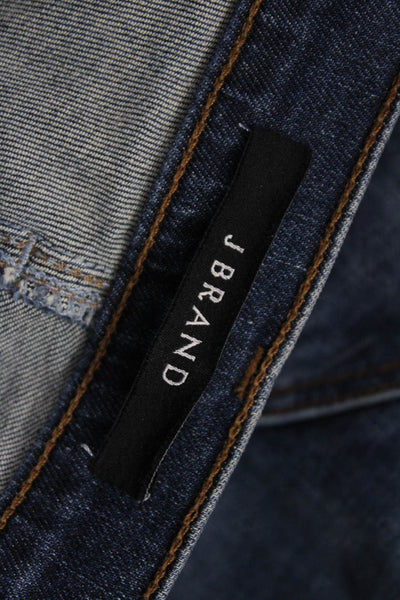 J Brand Womens Ankle Skinny Jeans Dark Blue High Rise Button Size 23 Petites