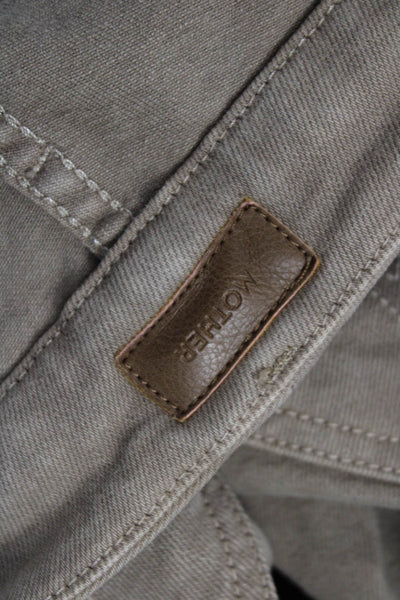 Mother Women Ankle Skinny Brown High Rise Jeans 93% Cotton Size 23