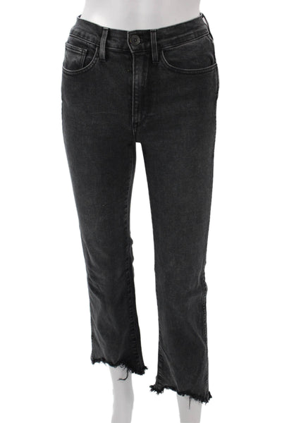 3x1 NYC Womens Cropped Skinny Dark Gray High Rise Jeans Size 23