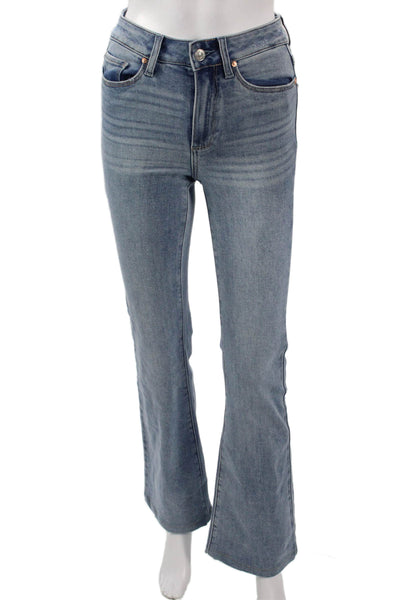 Paige Womens Bootcut Flared Jeans Blue High Rise Petite Size 23