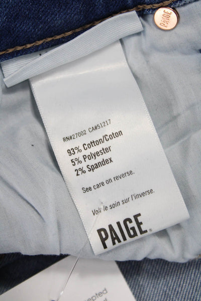 Paige Womens Bootcut Flared Jeans Blue High Rise Petite Size 23