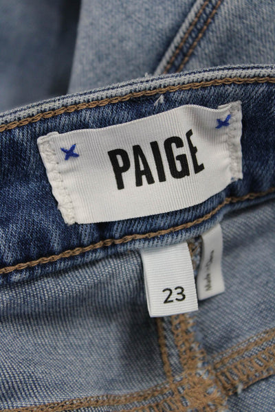 Paige Womens Bootcut Flared Jeans Blue High Rise Petite Size 23