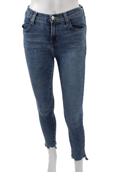 J Brand Womens Skinny Ankle Jeans Blue High Rise Button Fly Size 23