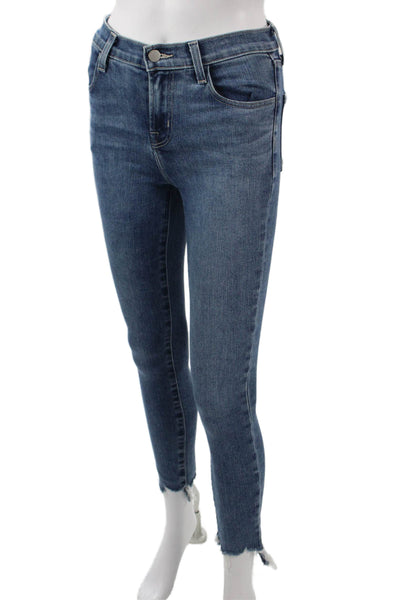 J Brand Womens Skinny Ankle Jeans Blue High Rise Button Fly Size 23