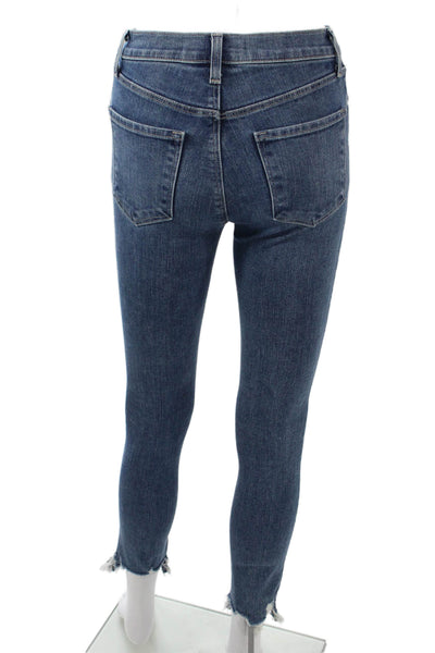 J Brand Womens Skinny Ankle Jeans Blue High Rise Button Fly Size 23