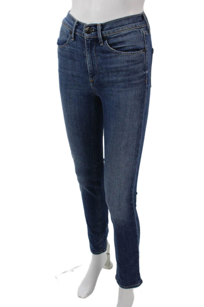 Rag & Bone Womens Skinny Ankle Jeans Dark Blue High Rise Size 23