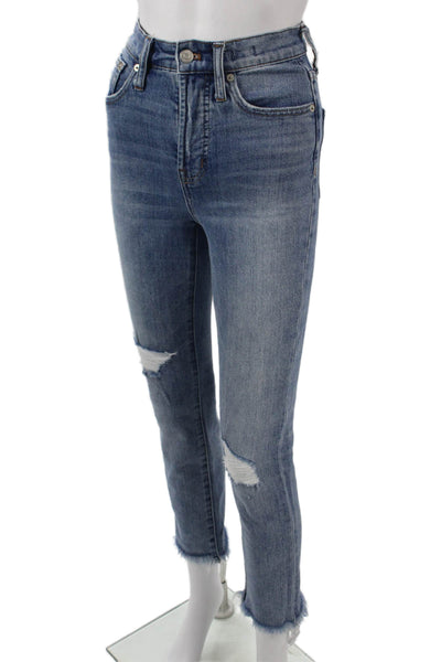 Madewell Women High Rise Ankle Cropped Straight Blue Jeans Size 23