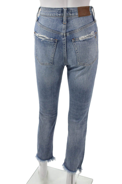 Madewell Women High Rise Ankle Cropped Straight Blue Jeans Size 23