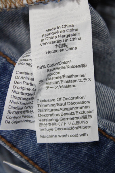 Madewell Women High Rise Ankle Cropped Straight Blue Jeans Size 23