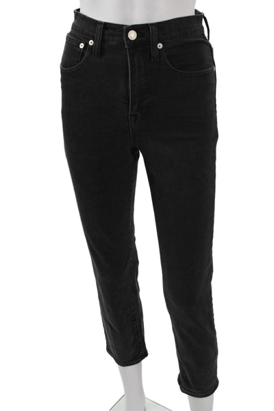 Madewell Womens Ankle Straight Jeans Black High Rise Size 23