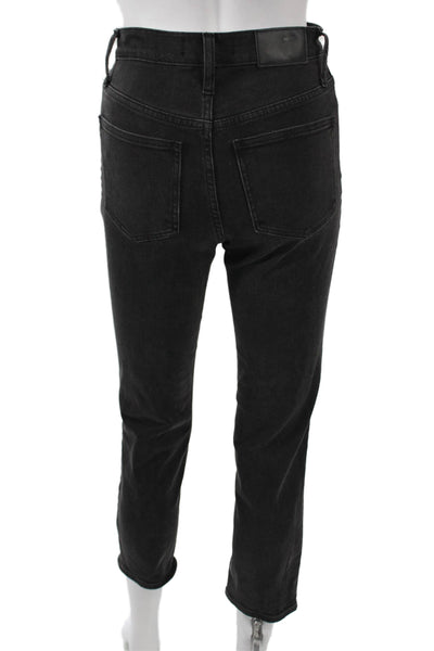 Madewell Womens Ankle Straight Jeans Black High Rise Size 23