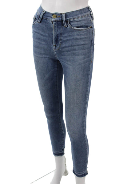 Frame Denim Womens Ankle Skinny Blue High Rise Jeans Petite Size 23