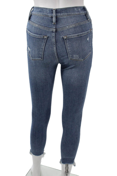 Frame Denim Womens Ankle Skinny Blue High Rise Jeans Petite Size 23