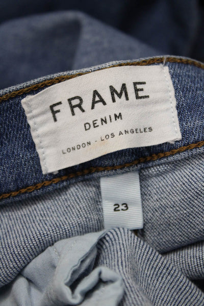 Frame Denim Womens Ankle Skinny Blue High Rise Jeans Petite Size 23