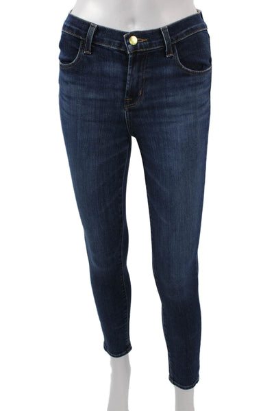 J Brand Women Ankle Skinny Jeans Dark Blue Petite Size 24