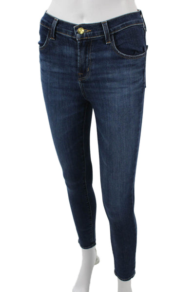 J Brand Women Ankle Skinny Jeans Dark Blue Petite Size 24