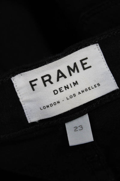 Frame Denim Womens High Rise Ankle Skinny Black Jeans Size 23