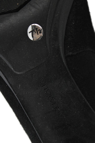 Aquatalia Womens Suede Zippered High Heeled Ankle Boots Black Size 7.5