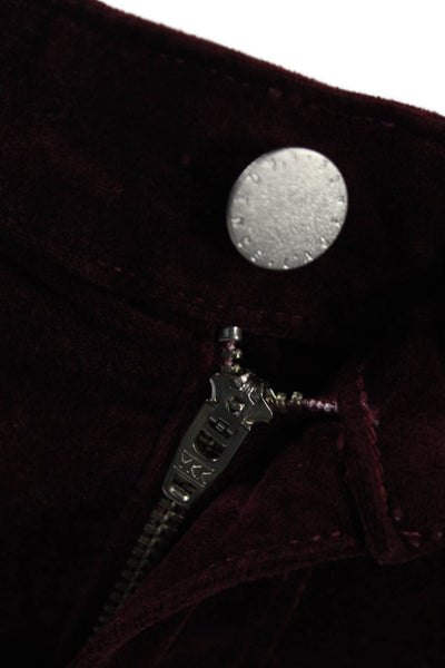 L'Agence Womens Red Button Front 90s Solid Cotton Blend Pants Size 29