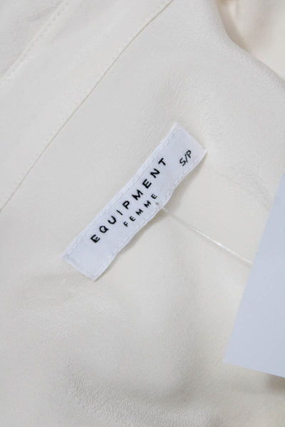 Equipment Femme Women Beige Short Sleeve Button-Up Micro Modal Size S